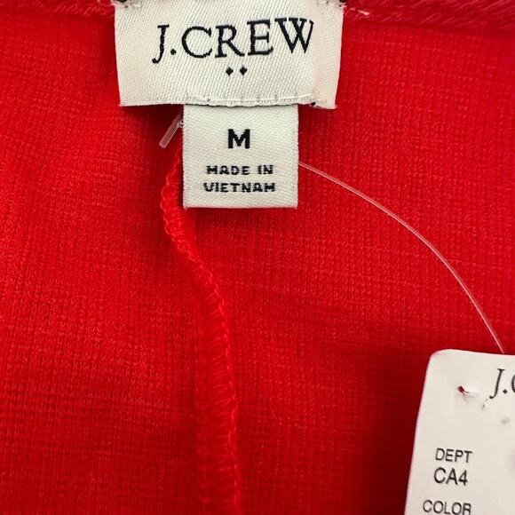J. Crew Textured Faux Wrap Mini Dress Red Size Medium Tie Classic Office V Neck - Picture 7 of 11